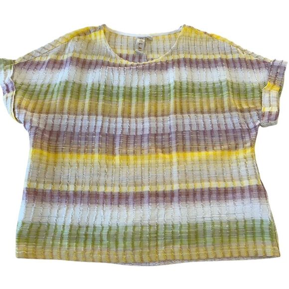 Anthropologie Dolan Multicolor Rainbow Knit Blouse, M - Picture 4 of 10
